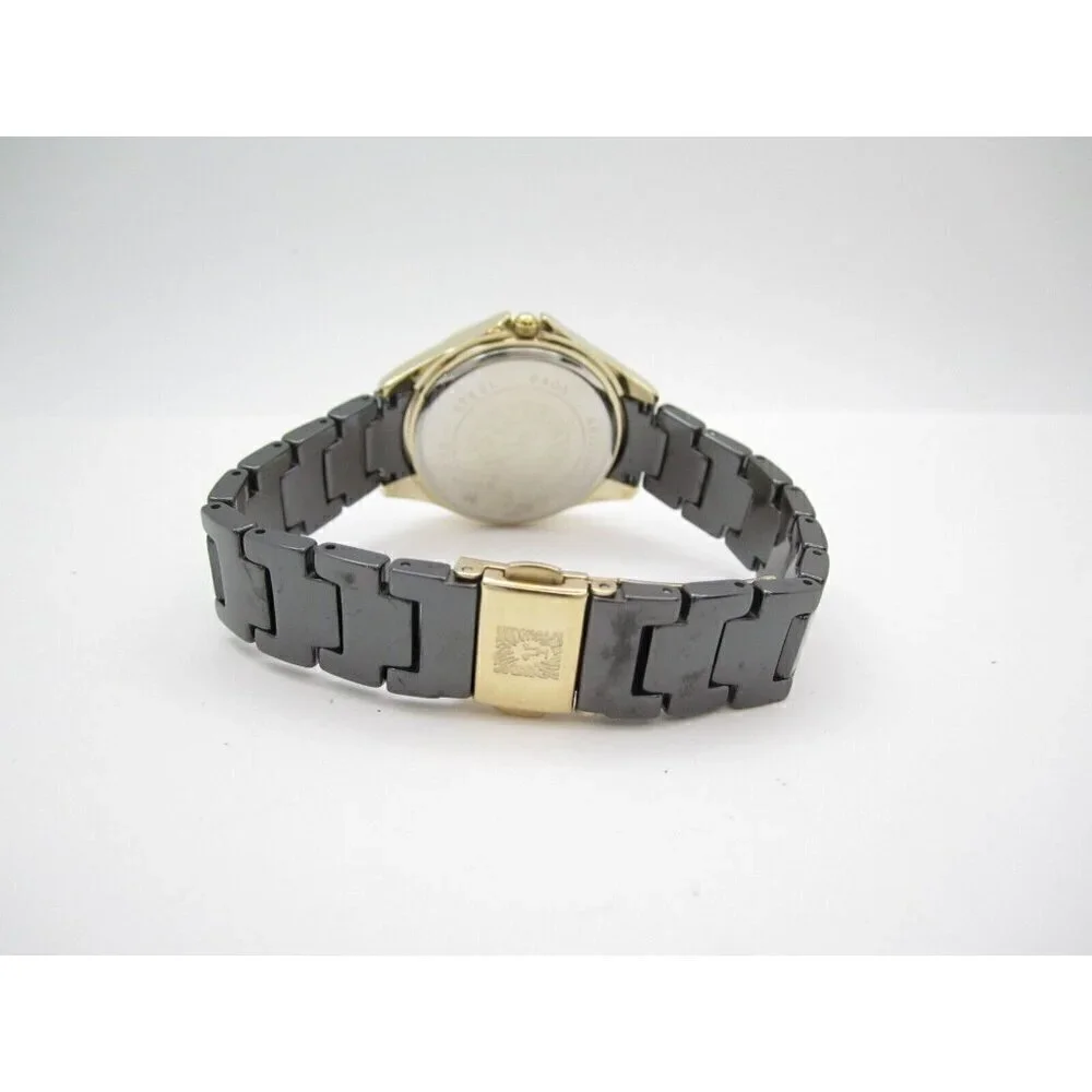 Women Anne Klein Ceramic Diamond Quartz 32mm Analog Watch (G843) 